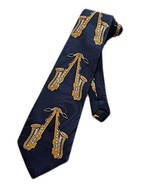 Steven Harris Mens Alto Saxophone Music Necktie - Blue - One Size Neck Tie - $19.79