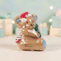 Vintage Teddy Hugglesbie Christmas Bear Candle Figurine Unused in Origin... - $17.81