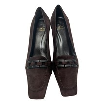 Stuart Weitzman Womans Shoes Size 7.5 M Brown Suede Square Toe Pumps - £27.45 GBP