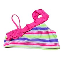 Jantzen Girls Swimwear Bikini Top Size 8 Pink purple green Stripes - $13.99