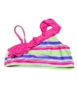 Jantzen Girls Swimwear Bikini Top Size 8 Pink purple green Stripes - £10.94 GBP
