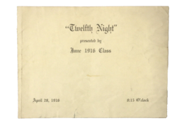 Antique Play Program &quot;Twelfth Night&quot;  Class of June 1916 East High Schoo... - £14.33 GBP