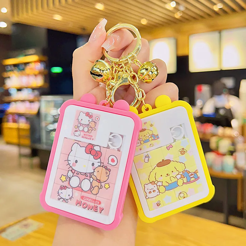 Sanrio Puzzle Keychain Cute Cartoon Hello Kitty Kuromi Cinnamoroll Children&#39;s - £8.28 GBP