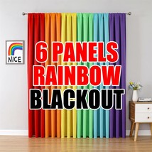 Thooo 84 Inches Long Room Darkening Rod Pocket Backdrop Curtains Colorful Drapes - £50.08 GBP