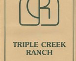 Triple Creek Ranch Menu Darby Montana  - £22.15 GBP