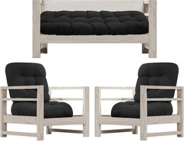 Wenqik 5 Piece Outdoor Loveseat Cushions Set With 1 Loveseat 44 X 19 Inc... - $64.98