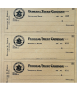 1920 Federal Trust Checks Lot of 3 City Hotel Waterville Maine 652-654 F... - $549.97 MXN