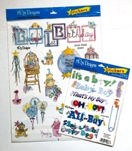 Scrapbooking Stickers &amp; Borders Baby Set 2 Pack Lot Embellishments - £5.18 GBP