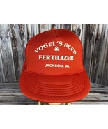 VTG Vogel&#39;s Seed &amp; Fertilizer Rope Mesh Back Foam Snapback Trucker Farme... - $9.74