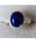 Lapis Lazuli Solitaire Ring in Sterling Silver Artisan Crafted, 5.00 ctw... - £20.40 GBP
