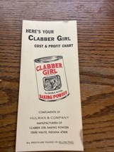 *Vintage CLABBER GIRL BAKING POWDER Cost &amp; Profit Chart - £14.65 GBP