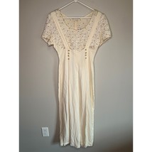 1970s Jeffrey &amp; Dara Hutley Cream Gold Wedding Bridal Boho Hippie Jumpsu... - $32.00