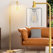 Stepless Dimmable Floor Lamps With Glass Lampshade Modern Standing Lamps With 6W - £77.27 GBP