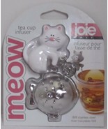 Joie MSC MEOW TEA CUP INFUSER White Cat pink nose fish 18/8 Stainless Steel - £11.68 GBP