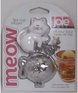 Joie MSC MEOW TEA CUP INFUSER White Cat pink nose fish 18/8 Stainless Steel - $17.49