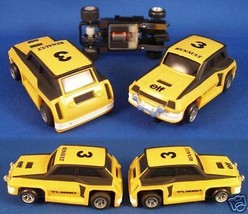 1980 Ideal France TCR Rare SLOTTED (wider pin) HO Slot Car Renault Turbo Yello#3 - £23.17 GBP