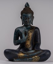 Antik Khmer Stil Kambodscha Sitzender Holz Buddha Statue Lehrtätigkeit Mudra - - $409.22