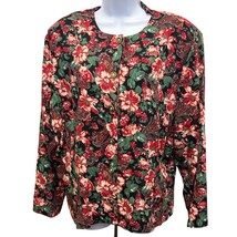 Worthington Floral Paisley Button Down Blouse 24W Made in USA - $28.49