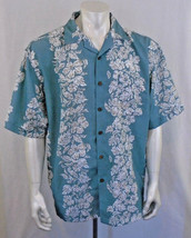 Aloha Joe Hawaiian  Large Short Sleeve Floral Print   Pastel Green Shirt - £9.37 GBP