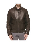 Cole Haan Men&#39;s Genuine Leather Bomber Jacket - $355.74 CAD