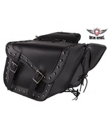 Studded PVC Motorcycle Saddlebag With Gun Holsters Zipoff Bag 14&quot; x 6&quot; x... - $127.71