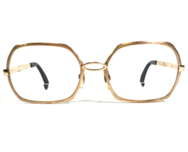 Vintage Eyeglasses Frames Sparkly Shiny Gold Hexagon Full Rim 52-20-120 - £34.80 GBP