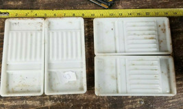 Lot Of 4 VINTAGE 1950s DENTAL MILK GLASS INSTRUMENT TRAYS #43 - £52.00 GBP