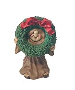 Holiday Friar Folk Figurine Maureen Monk Christmas Gift 1999 Wreath Bow ... - £30.99 GBP