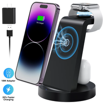 3 in 1 Charging Stand Dock Station Wireless Charger for Iphone Apple Watch  NEW - £28.47 GBP