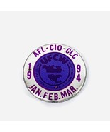 Vintage AFL CIO CLC UFCW Membership Dues Pin Pinback Food Commercial Wor... - $8.55
