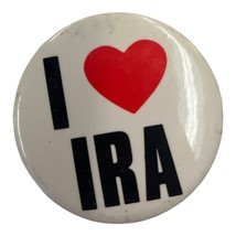 I Love IRA Vintage 1980s Pinback Button - $11.49