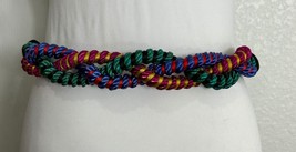 Vintage Ginnie Johansen Rainbow Rope Belt Multicolor Size S/M Retro Jewe... - $28.71