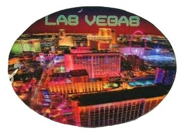 Las Vegas Aerial View looking North Double Sided Oval 3D Key Chain - £5.40 GBP