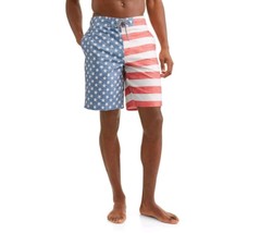 George Men&#39;s L Stretch Sunwashed American Flag E-Board Swim Trunks Bathing Suit - £19.80 GBP