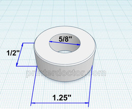 Reducing Nylon Bushing Adapter 1-1/4&quot; to 5/8&quot; for 1/2&quot; thick Bench Grinder Wheel - £4.50 GBP