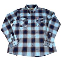 Dixxon Women’s The Riveted Flannel Button Up Shirt Sz XL Blue Plaid Chec... - $49.45