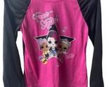 LOL Free Styling Girls Size L  Raglan Baseball Shirt Hot Pink Black Jersey - $14.08