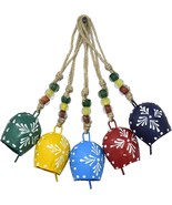 Vivanta 5 pcs, 7cm Painted Bells Hanging Harmony Multicolor Festive Deco... - £19.81 GBP