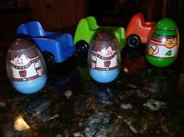 Vintage Weebles Chairs Figures Boy Dad Race Cars Hasbro Wobble Camper Lot - £53.77 GBP