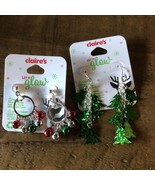 2 Pairs Claire&#39;s Let It Glow Christmas Earrings Christmas Holiday - $8.60