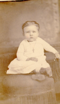 Id&#39;d Portrait Baby Woodstown Nj R Bahman ? Studio Photo 1870s Cdv Cross Necklace - £13.71 GBP