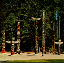 Vintage Handmade Native Indian Totem Poles Stanley Park Canada Chrome Po... - $14.95
