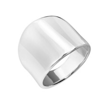 Simply Stylish Wide Front Band Solid Sterling Silver Ring - 10 - £29.39 GBP