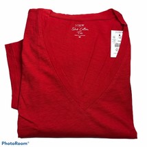 J.Crew Women’s Short Sleeve V- Neck Cotton T-Shirt.Red.Sz.Medium.NWT - £15.64 GBP