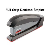Staples One-Touch Desktop Stapler Full-Strip Capacity Gray/Black/Red (44... - $44.80