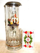 Brauerei Aldersbacher Aldersbach lidded German Beer Glass Seidel & Playing Cards - $24.95