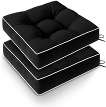 Outdoor Chair Cushions Set Of 2, Patio Cushions For Outdoor Furniture,, Black - £50.24 GBP