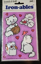 Vintage 1983 Scratch &amp; Sniff Iron-Ables by Mark 1 KITTENS Iron-On Patches  - £9.64 GBP