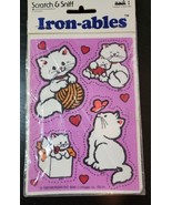 Vintage 1983 Scratch &amp; Sniff Iron-Ables by Mark 1 KITTENS Iron-On Patches  - $12.84