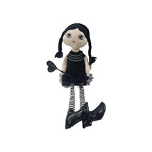 Hallow&#39;s Eve Halloween Gothic Girl Doll Figure Black Shelf Sitter Doll D... - $32.65